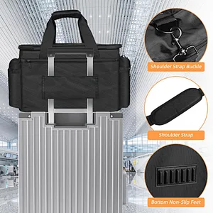 HOMFU DJ bag for equipment DJ cable file bag gig gear bag with Removable Divider DJ Cable organizer Case Travel gear bag for musicians cables accessions equipment
